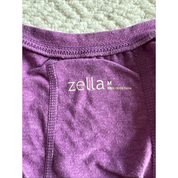 Zella Purple Ruched Active Tee Women's Size M - Picture 2 of 6